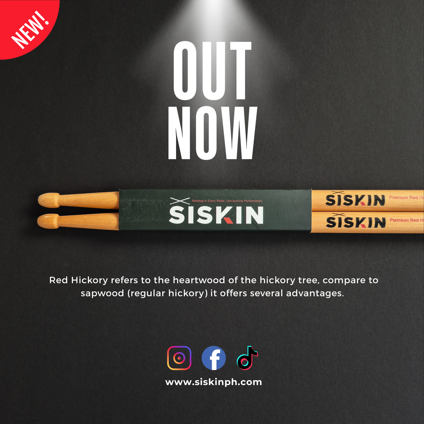 The Masters Red Premium Hickory Drumsticks
